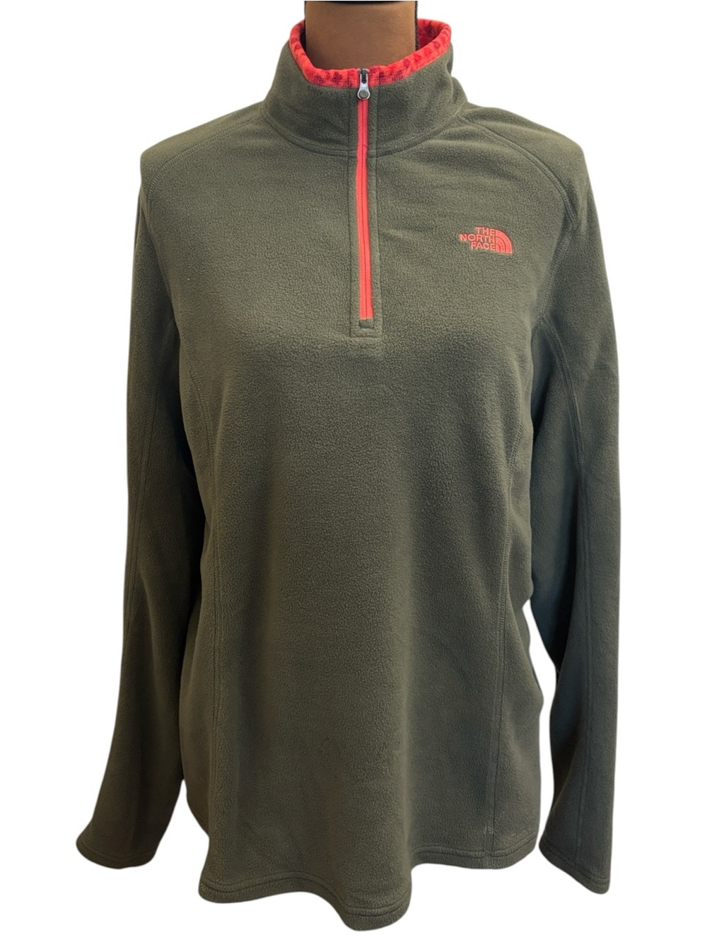 The North Face Glacier Green 1/4 Zip Fleece Long Sleeve Pullover Jacket Size XL